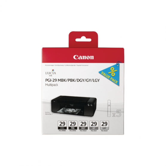 Canon PGI29 Black and Grey Ink Cartridges (2 Pack) (4868B018) 